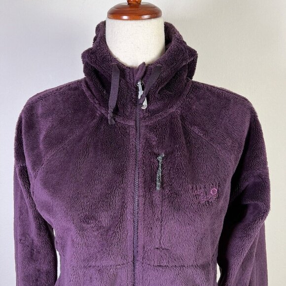 Mountain Hard Wear Fleece Jacket Hooded Women's Small Purple Fuzzy Full Zip - Picture 2 of 15